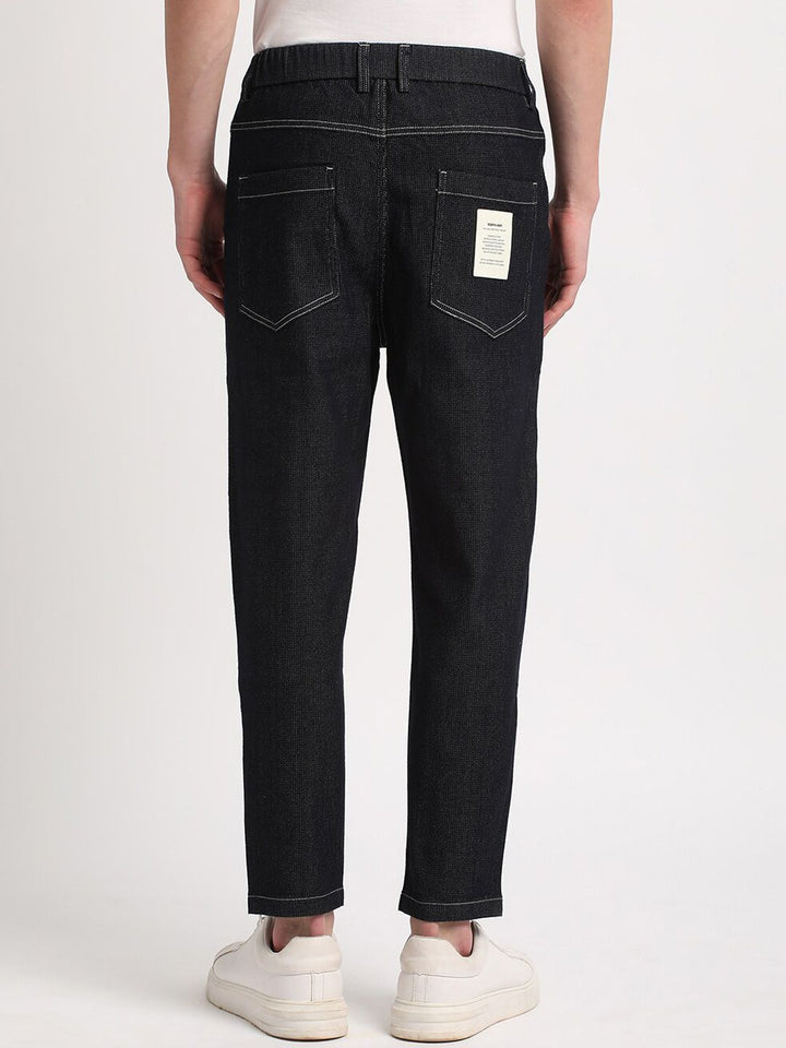 THE BEAR HOUSE Men Blue Relaxed Loose Fit Cotton Denim Trousers