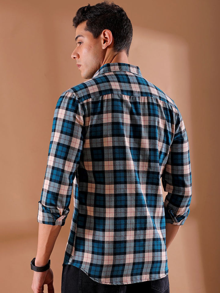 The Indian Garage Co Men Slim Fit Buffalo Checks Opaque Checked Casual Shirt