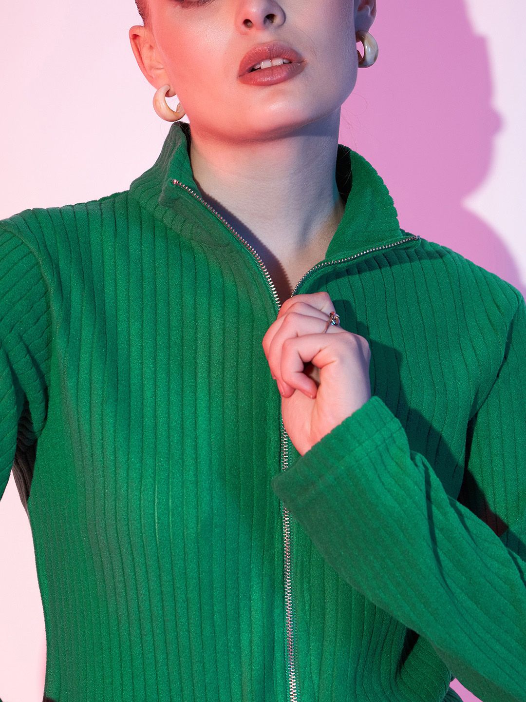 STREET 9 Mock Collar Open Front Jacket