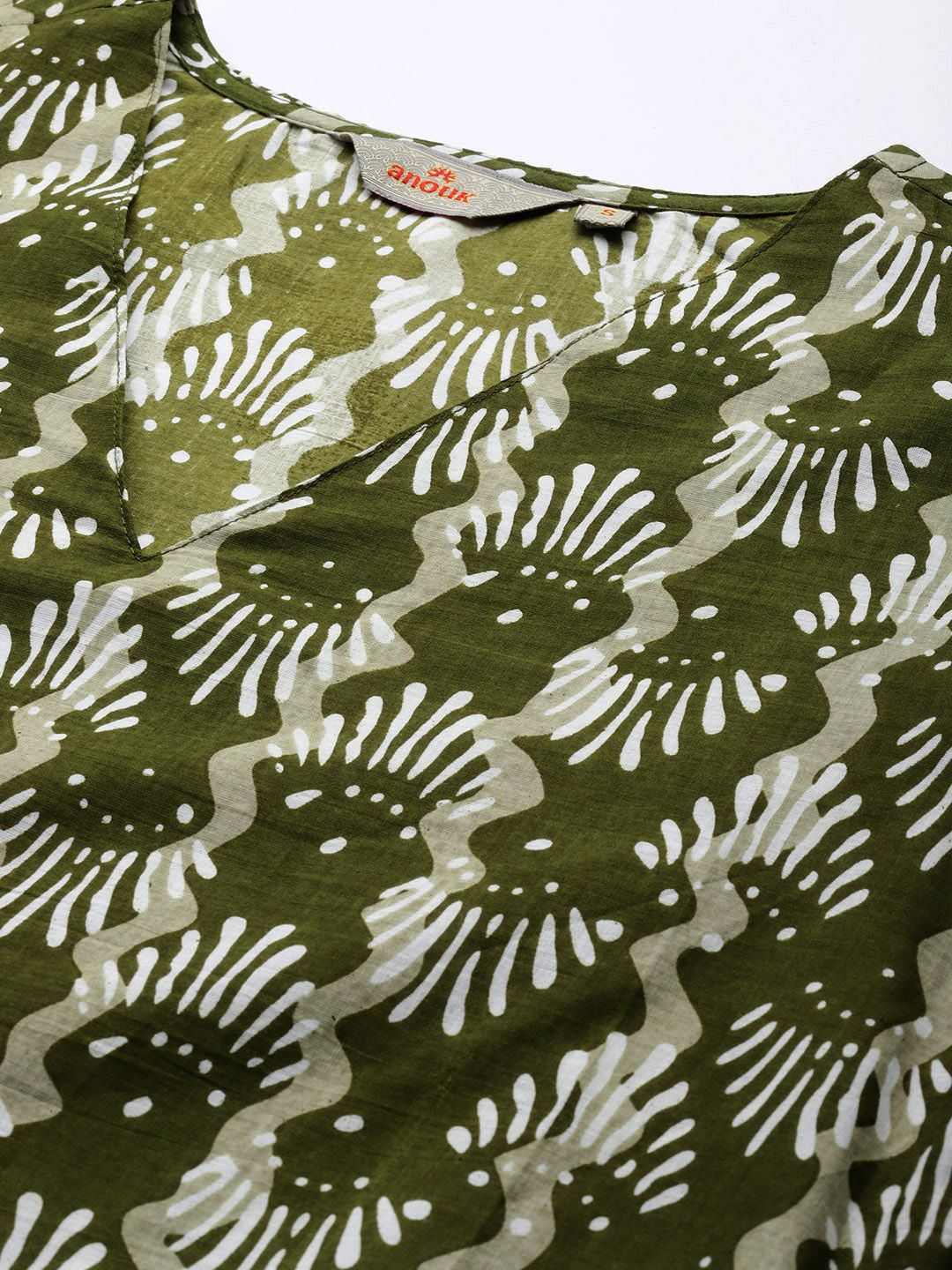 Anouk Abstract Printed Pure Cotton A-Line Kurta