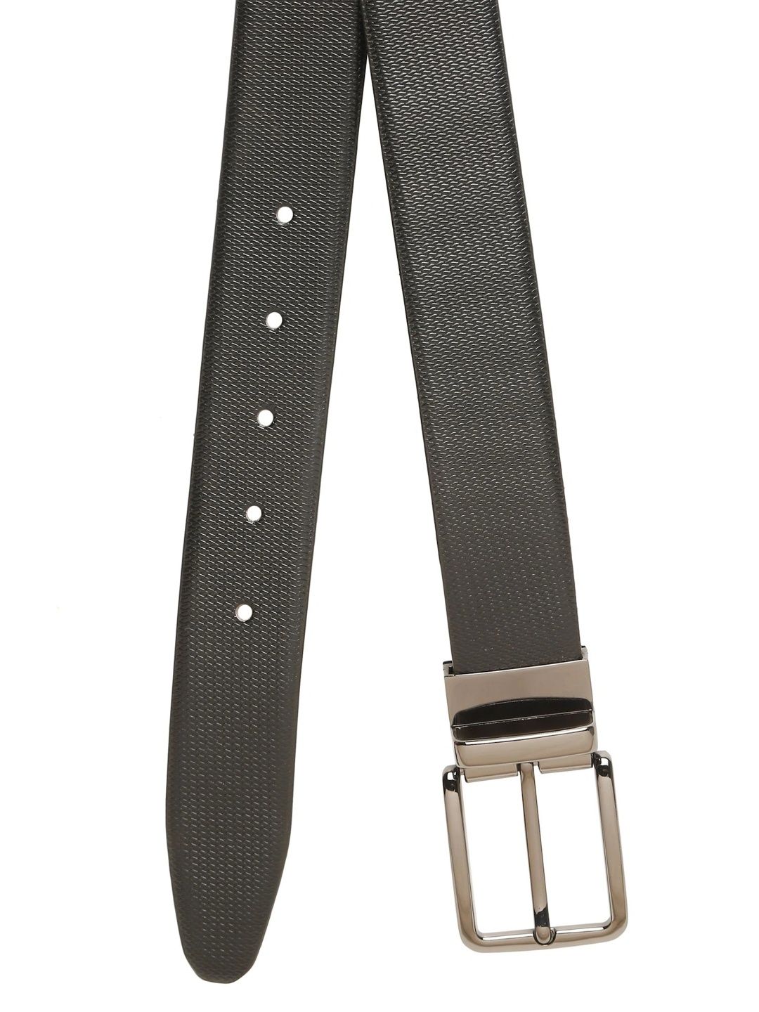 Teakwood Leathers Men Textured Leather Reversible Formal Belt