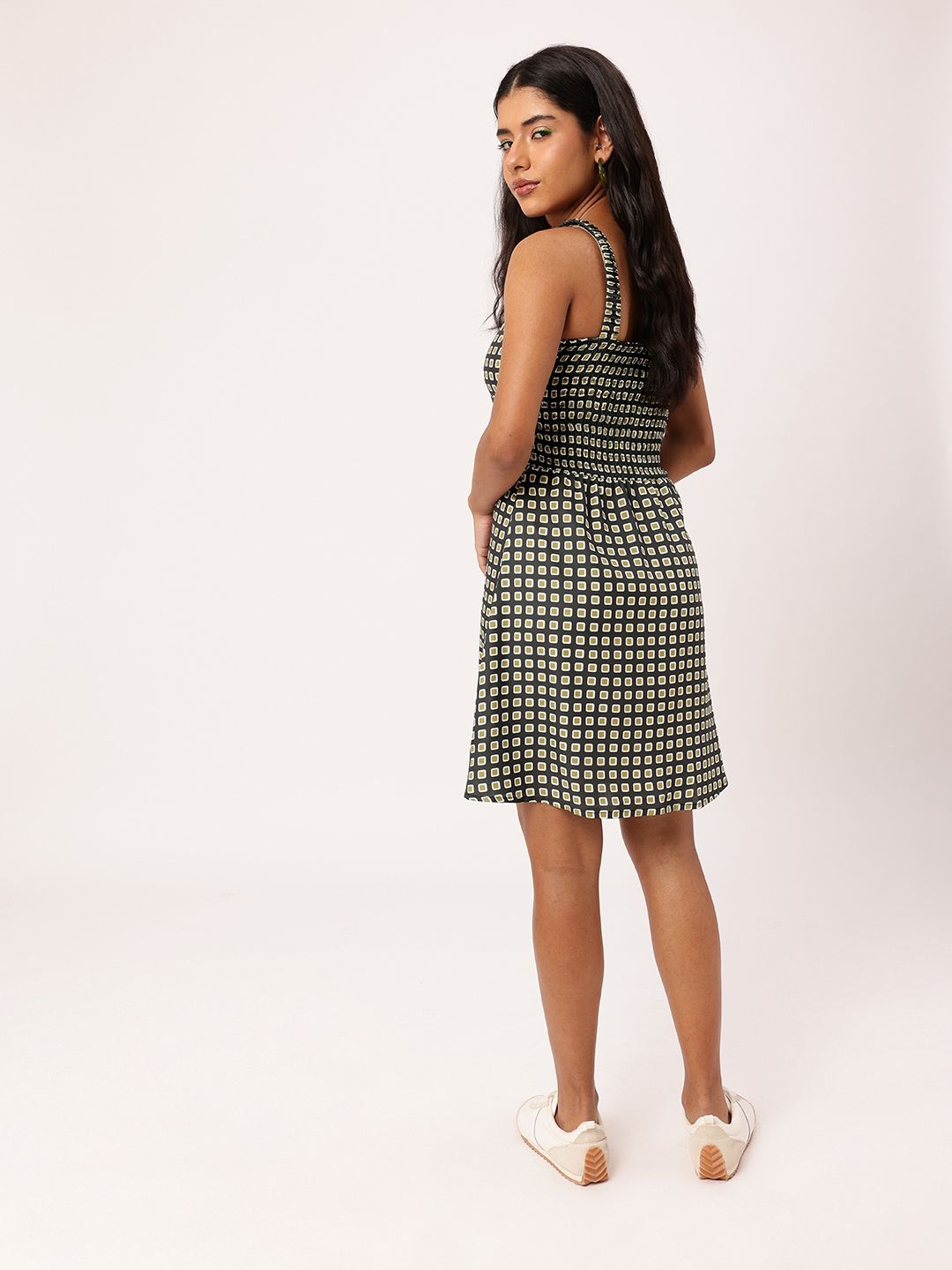 DressBerry Cute Whimsy Touch Printed Smocked A-line Dress