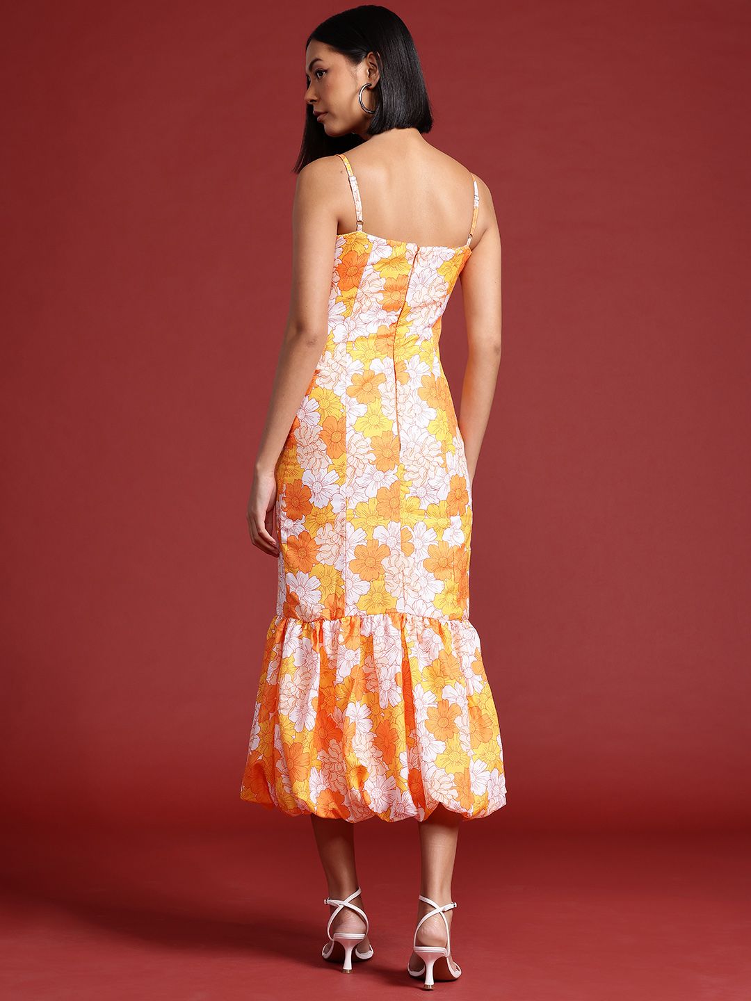 all about you Floral Print Drop-Waist Midi Dress