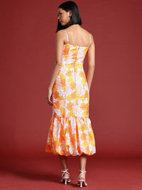 all about you Floral Print Drop-Waist Midi Dress