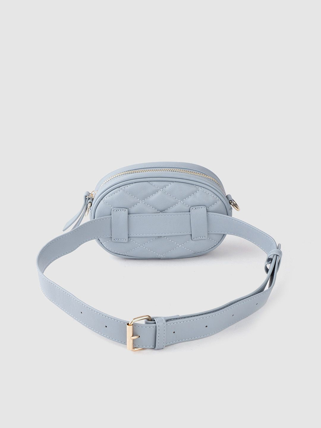 Lino Perros Women Blue Quilted Sling Bag Cum Fanny Pack
