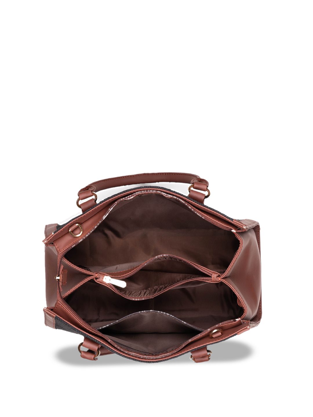 ZOUK Ethnic Motifs Printed Structured Jute Handheld Bag