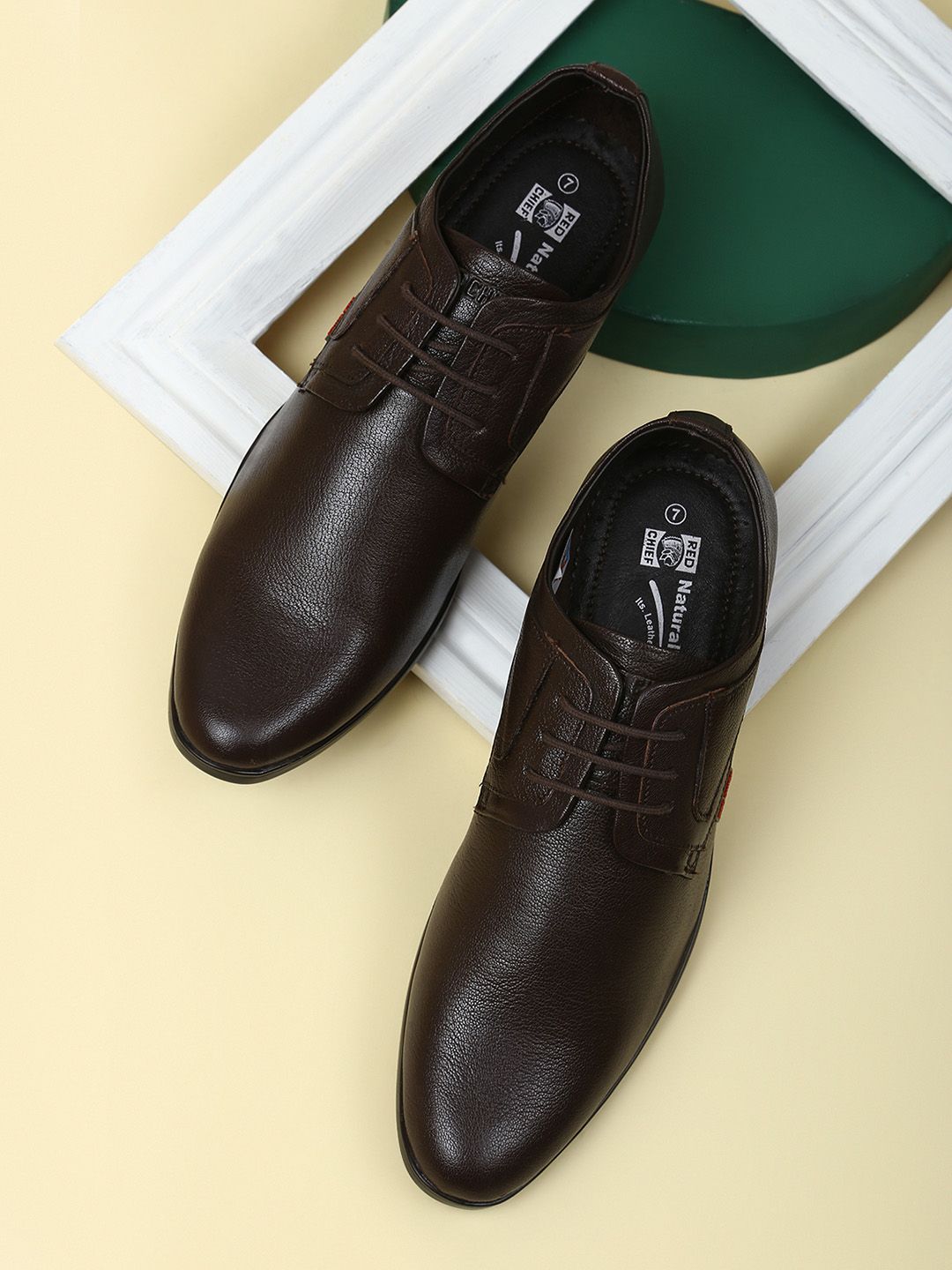 Red Chief Men Brown Leather Formal Shoes