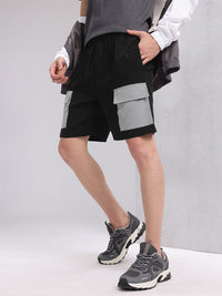 HRX by Hrithik Roshan Men Colourblocked Mid-Rise Cargo-Style Lifestyle Shorts