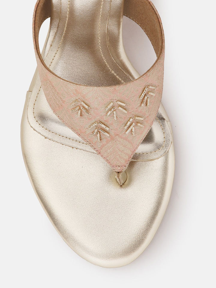 House of Pataudi Woven Design Ethnic Block Heels