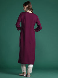 Indo Era Floral Embroidered Thread Work Kurta