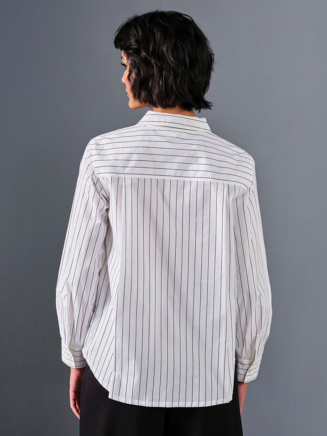 AND Striped Cotton Shirt Style Top