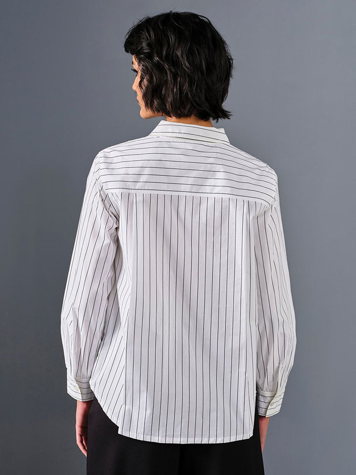 AND Striped Cotton Shirt Style Top