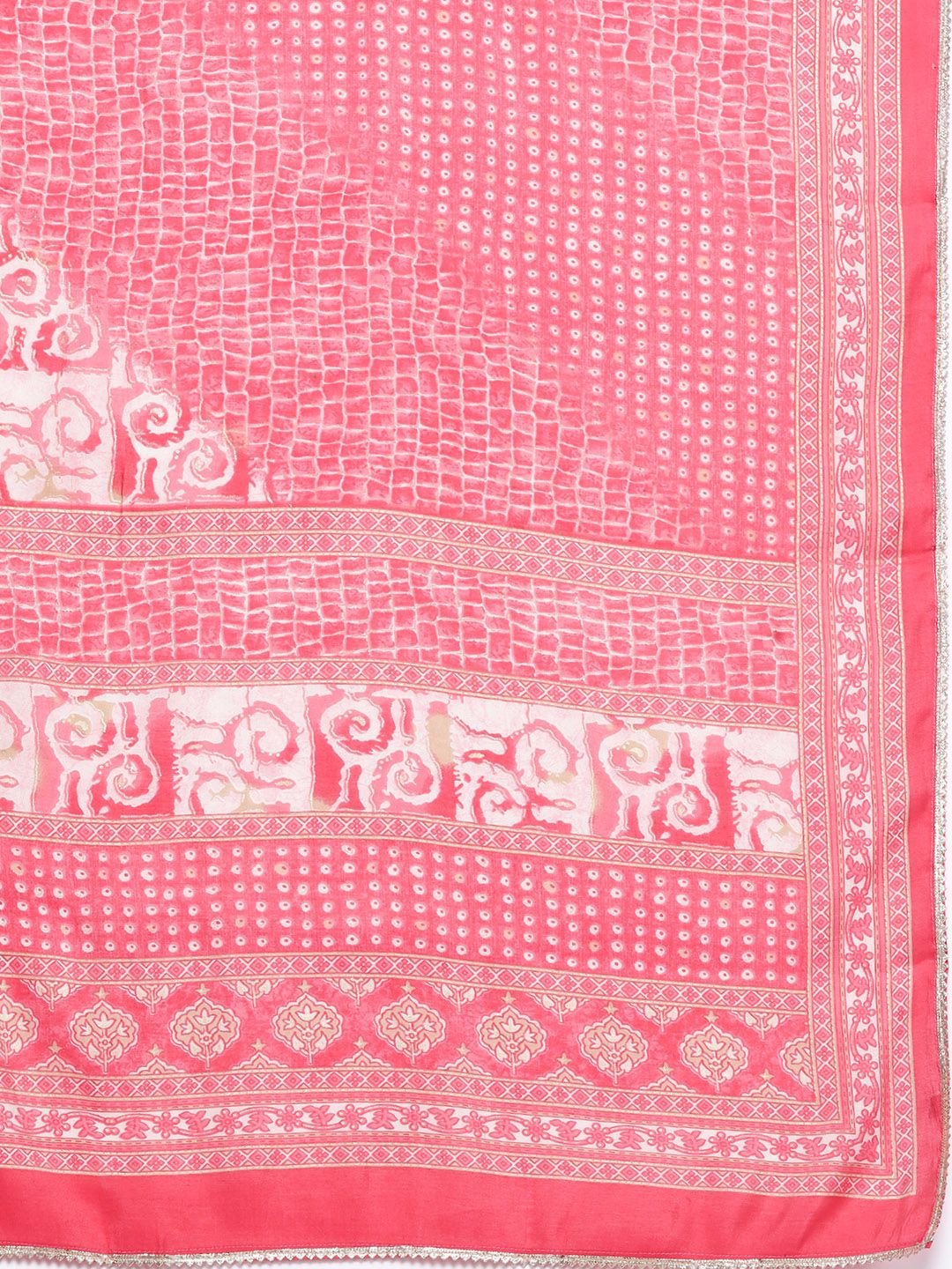 Libas Printed Pleated Gotta Patti Kurta with Palazzos & Dupatta