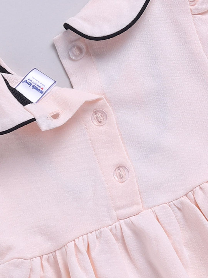 Moms Love Infant Girls Peter Pan Collar Puff Sleeve Fit & Flare Dress