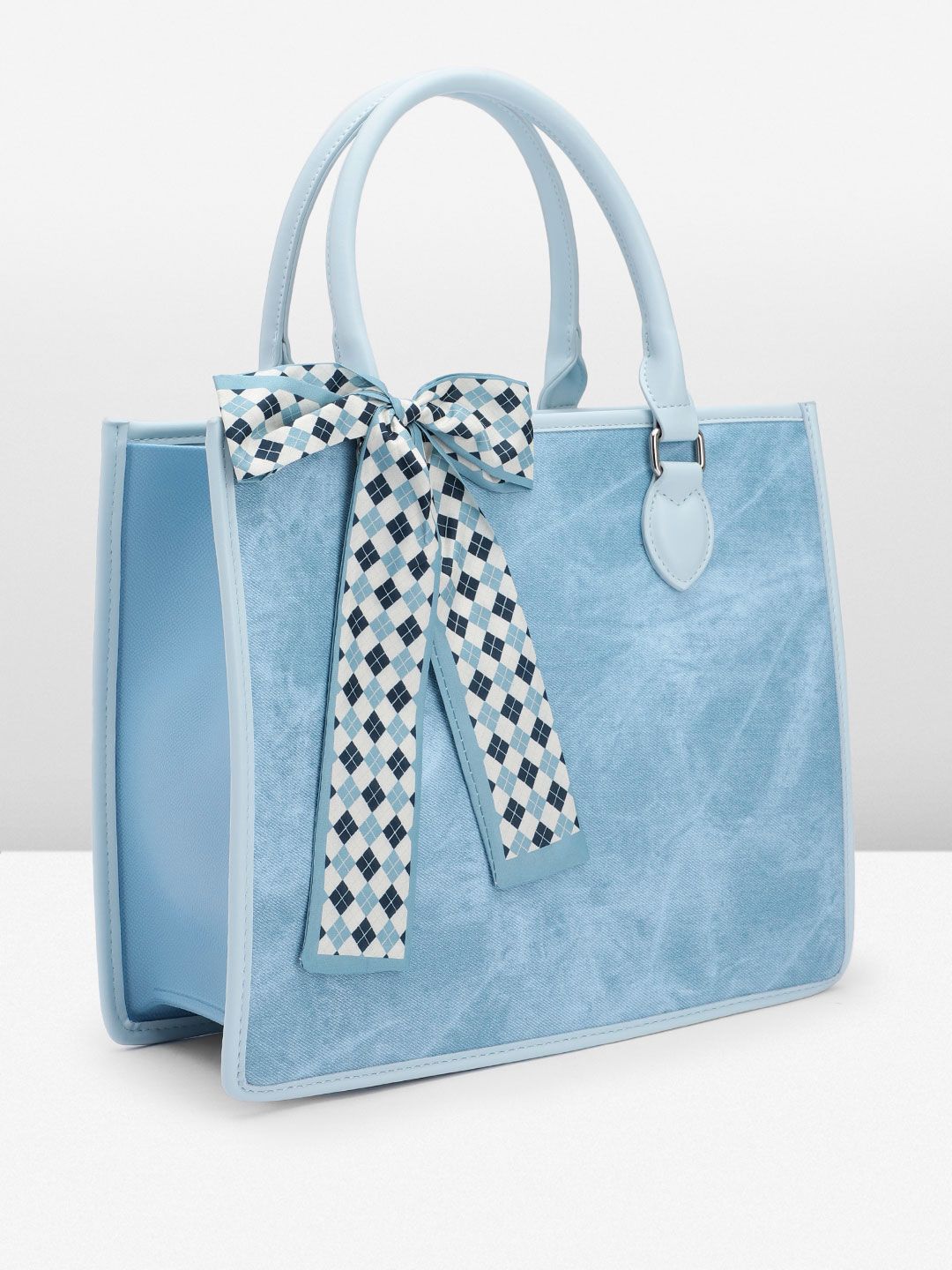 Lino Perros Textured Structured Handheld Bag with Bow Detail