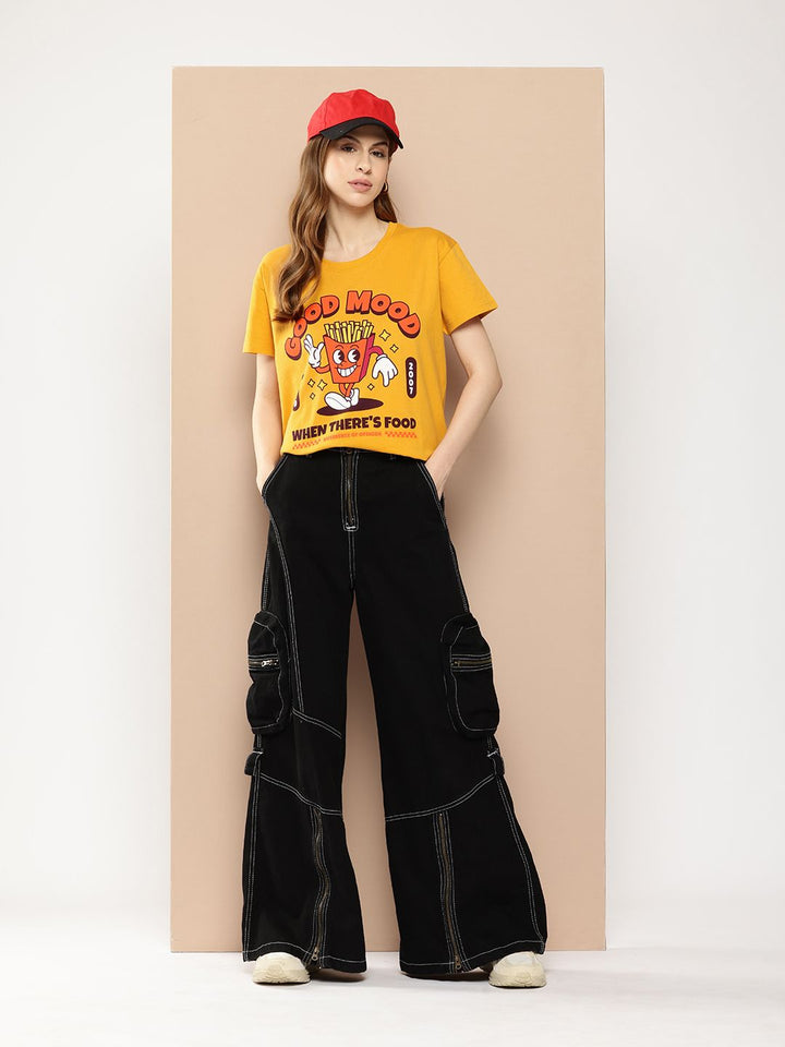 Difference of Opinion Printed Pure Cotton Boxy T-shirt