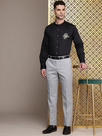 House of Pataudi Embroidered Detailed Pure Cotton Party Rozana Shirt