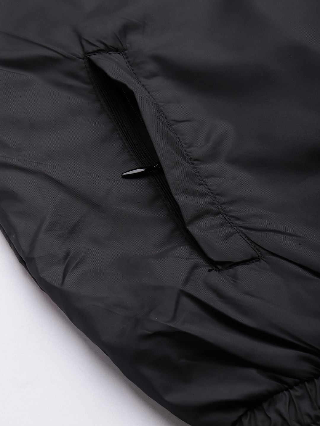 The Indian Garage Co Men Black & Blue Colourblocked Windcheater Bomber Jacket