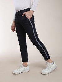 The Indian Garage Co Men Navy Blue Slim Fit Solid Chinos