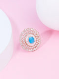 Cincin Jari Boleh Laras Zaveri Pearls Rose Saduran Emas CZ