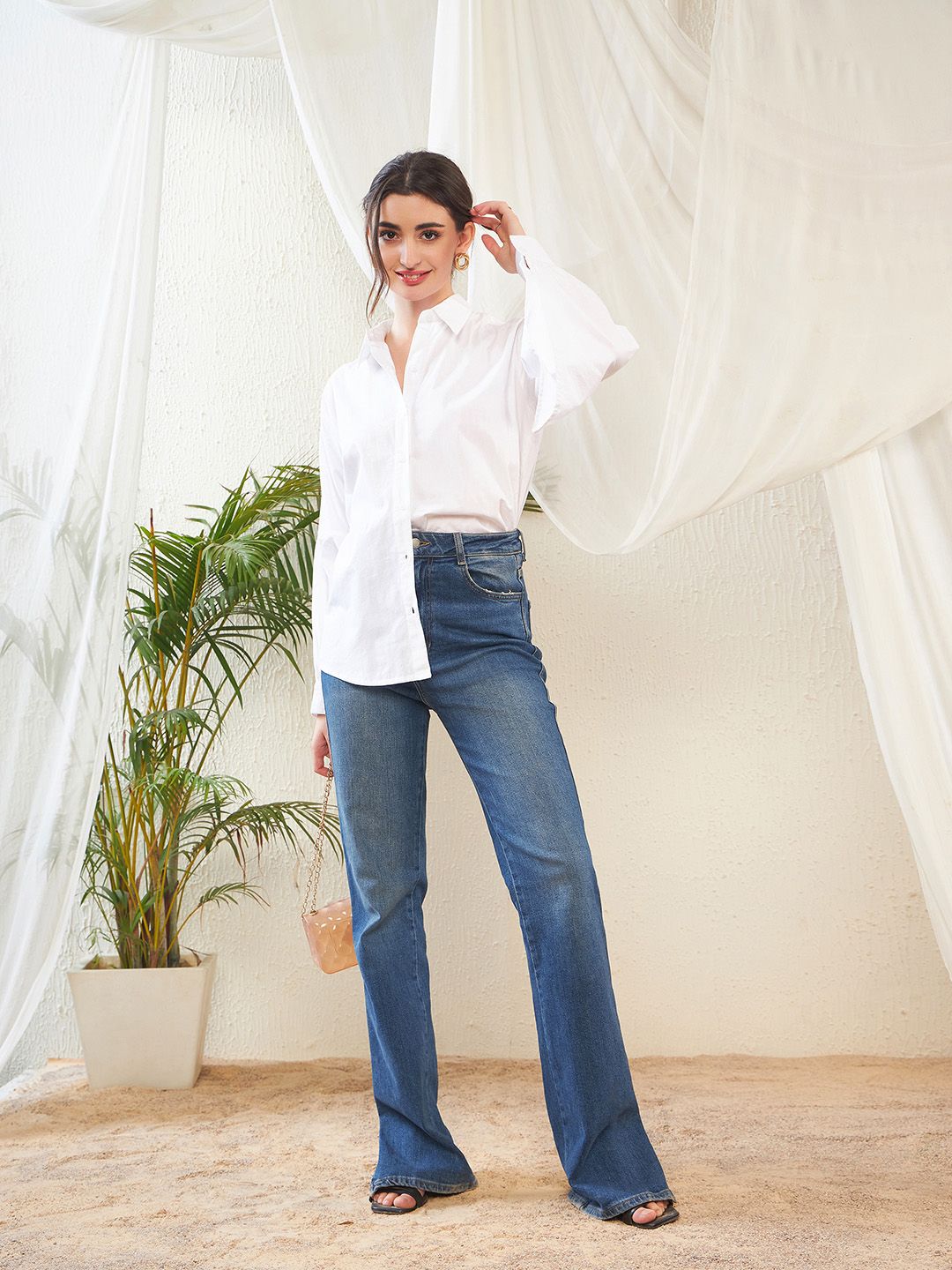 Baju Kasual Kapas Tulen SASSAFRAS Putih