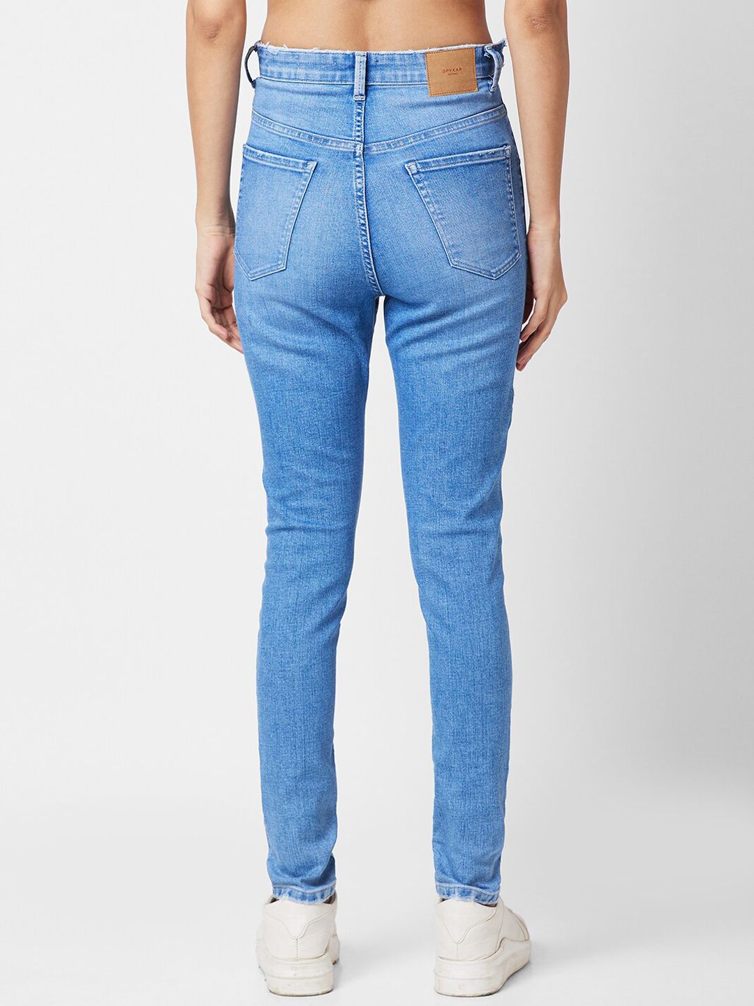 SPYKAR Women Slim Fit High-Rise Highly Distressed Heavy Fade Stretchable Jeans