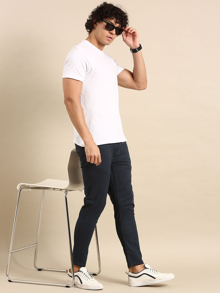 Being Human Men Mid-Rise Checked Chinos
