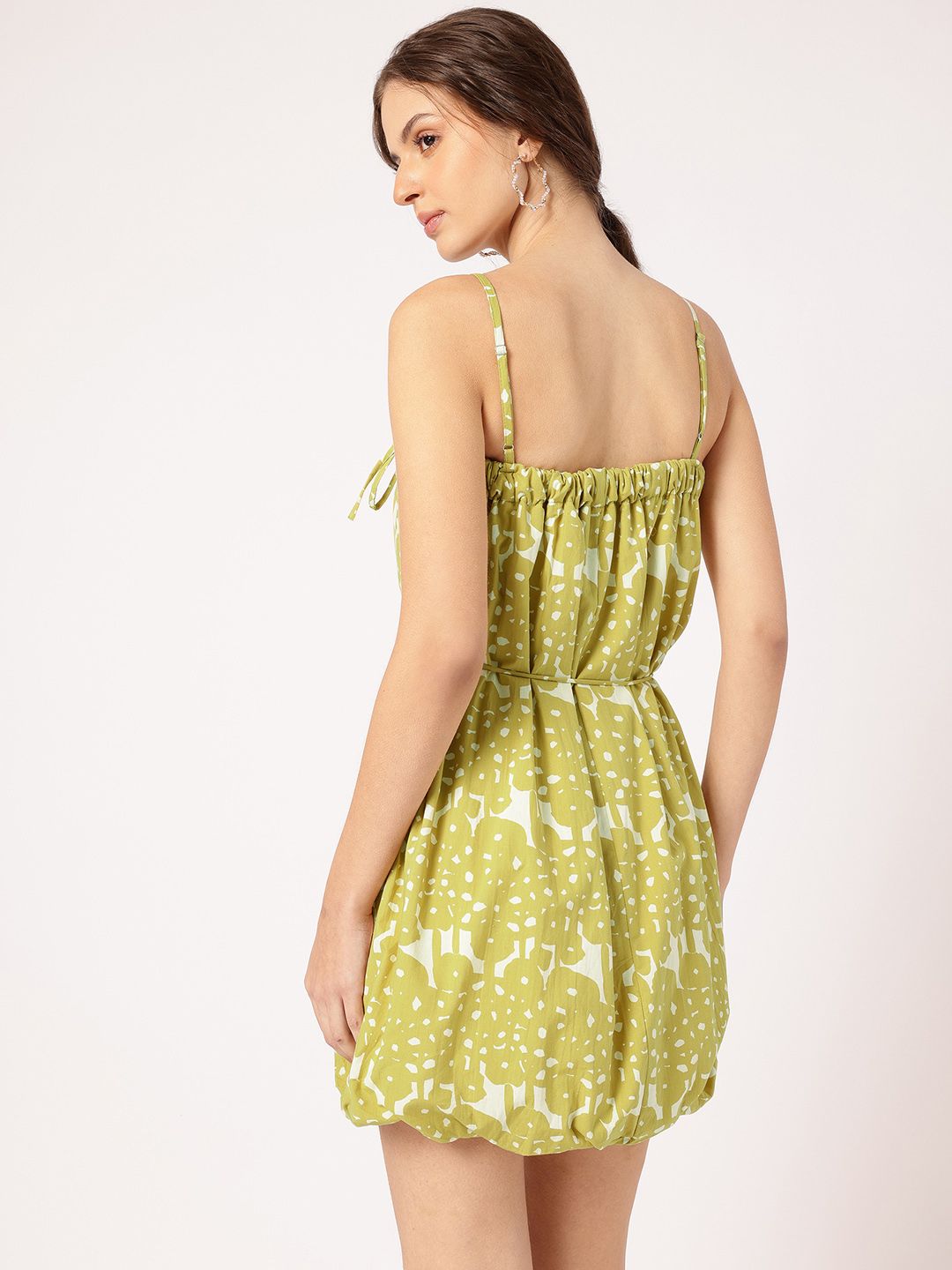 DressBerry Timeless Twirls Strappy Bow-Detail Mini Balloon Dress with Belt