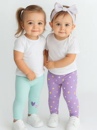 Nauti Nati Girls Pack Of 2 Printed Cotton Leggings