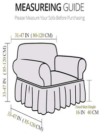 Cortina Grey Self Design Stretchble 1-Seater Sofa Cover with Skirt