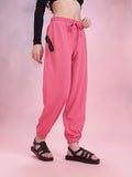 DressBerry Women Mid Rise Regular Fit Textured Joggers