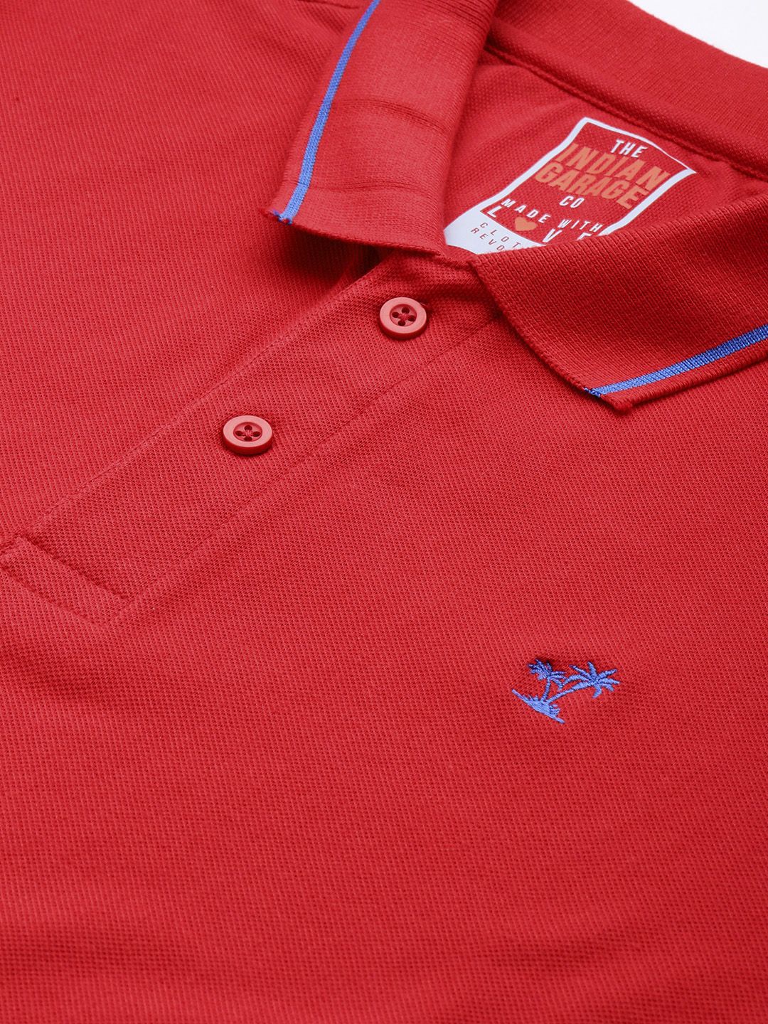 The Indian Garage Co Men Solid Polo Collar T-shirt