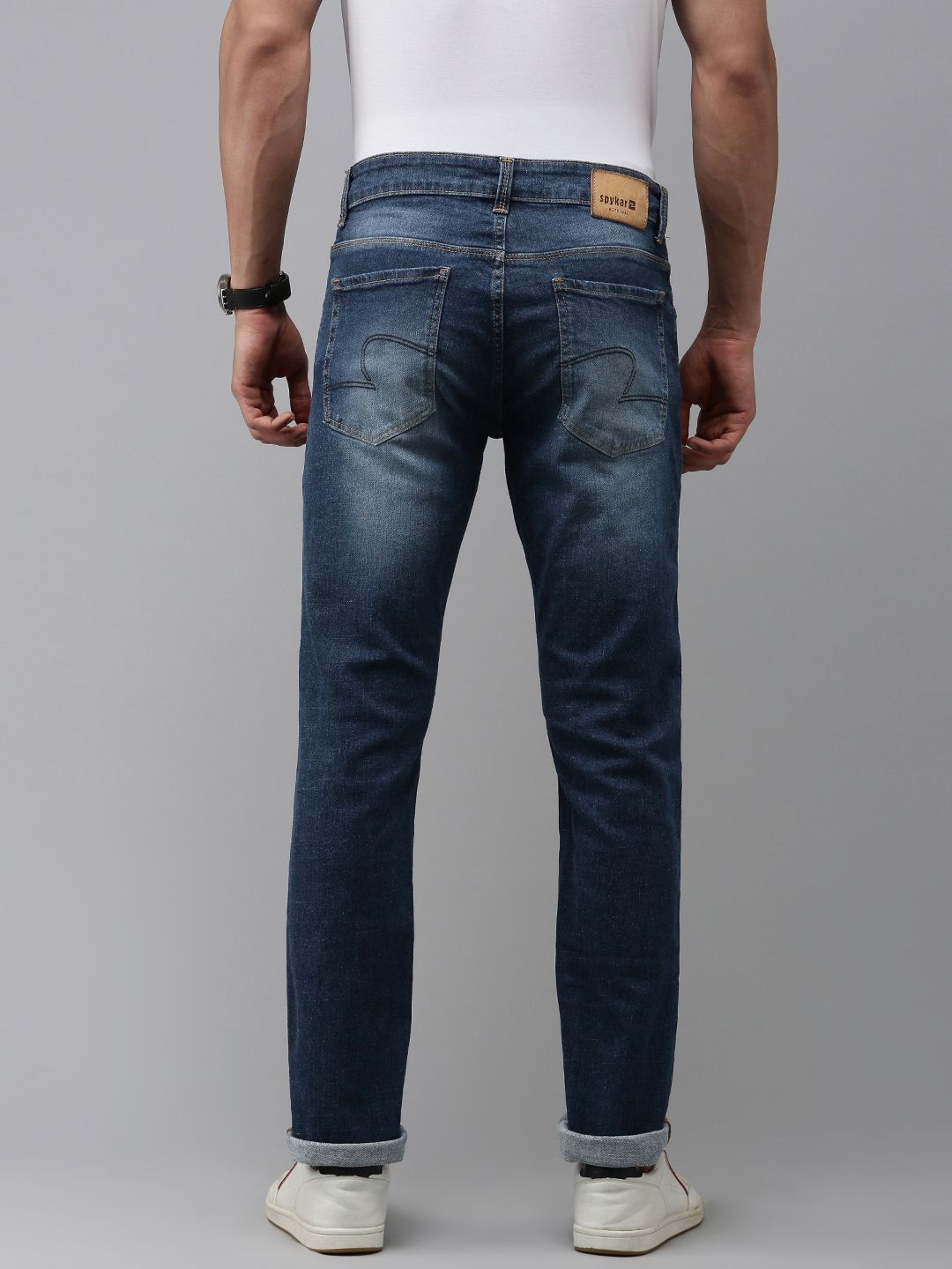 SPYKAR Men Mid Rise Heavy Fade Stretchable Jeans