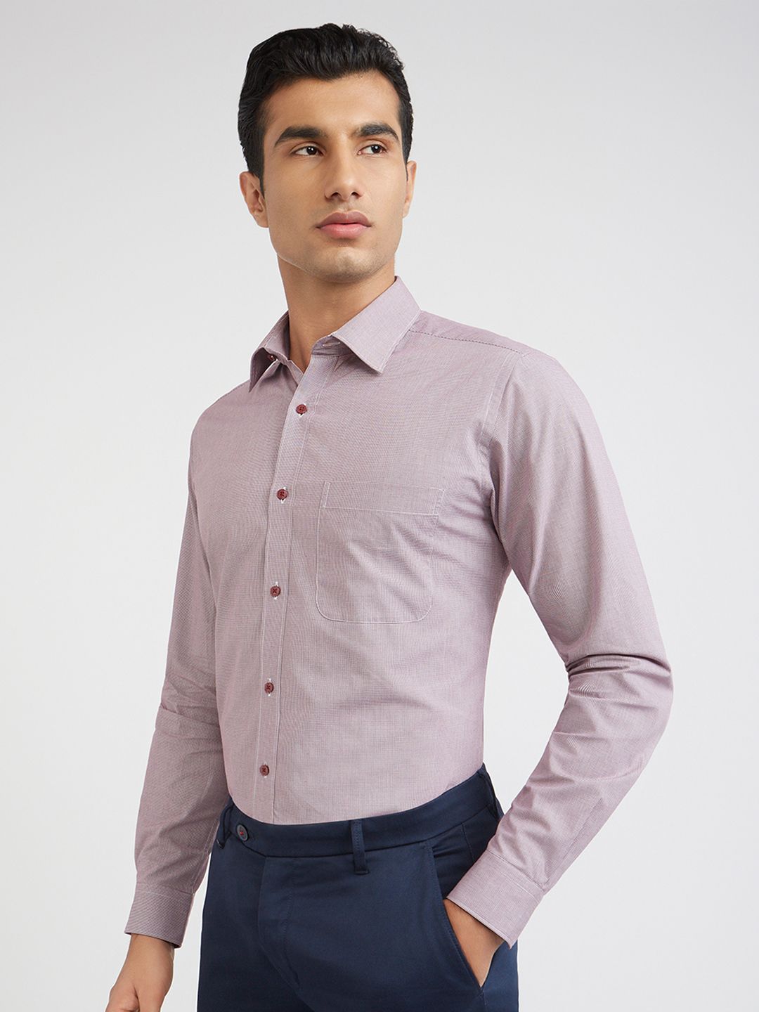 Raymond Textured Pure Cotton Slim Fit Formal Shirt