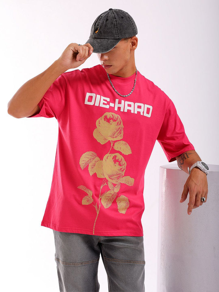 The Indian Garage Co Men Graphic Printed Boxy Oversized Round Neck Pure Cotton T-shirt