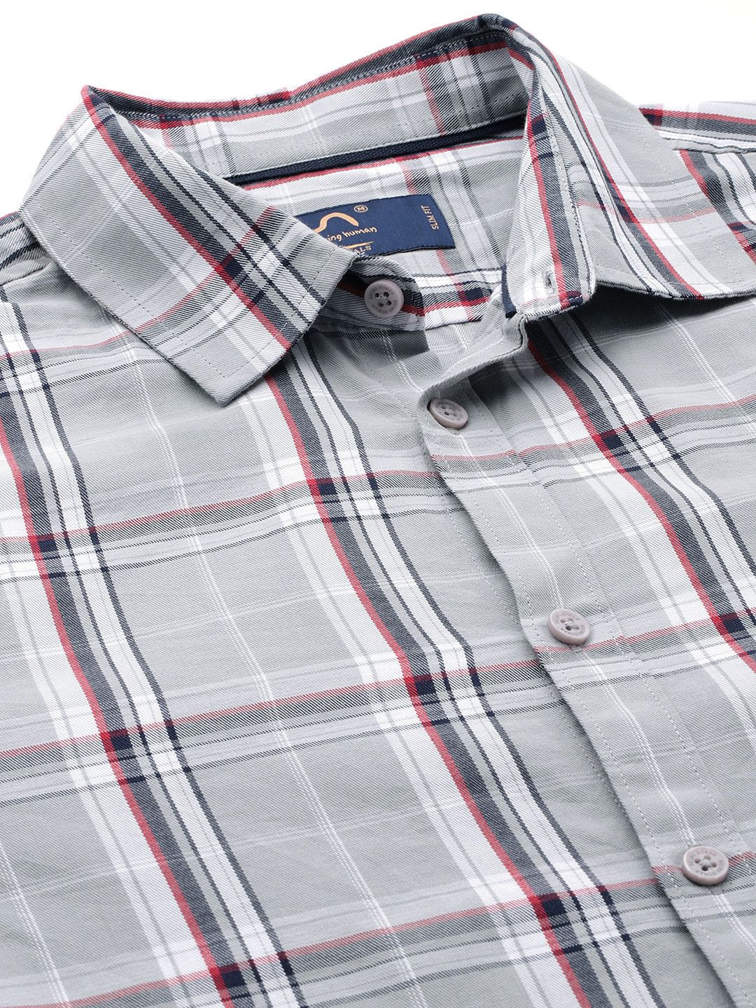 Being Human Tartan Checked Pure Cotton Shirt