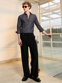 Campus Sutra Comfort Floral Printed Spread Collar Casual Shirt