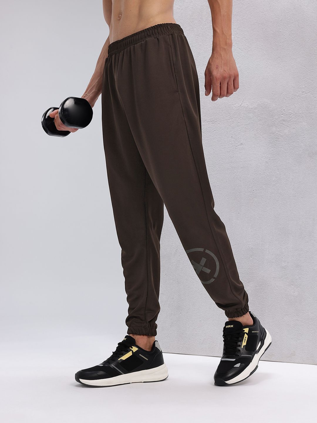 HRX by Hrithik Roshan Men Brand Logo Printed Mid-Rise Rapid-Dry Training Joggers