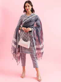 KALINI Women Printed Regular Patchwork Kurta Trousers & Dupatta
