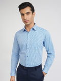 Raymond Slim Fit Gingham Checks Pure Cotton Formal Shirt