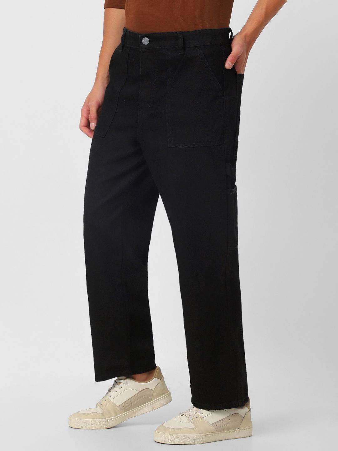 Urbano Fashion Men Loose Fit Non-Stretchable Cargo Carpenter Jeans