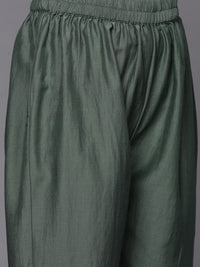Varanga Women Green Ethnic Motifs Embroidered Kurta with Trousers & With Dupatta