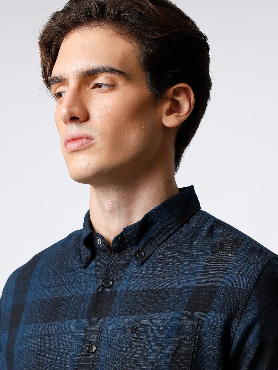 THE BEAR HOUSE Men Checked Cotton Slim Fit Casual Shirt