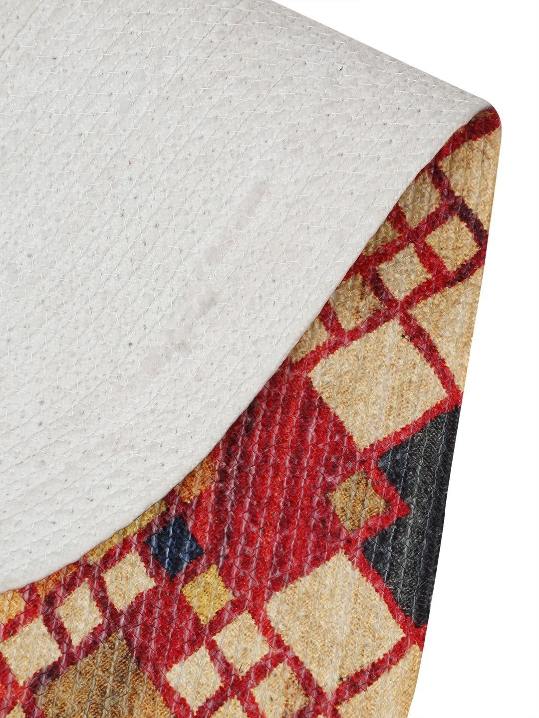 HOSTA HOMES Red & Brown Pure Cotton Printed Table Runner