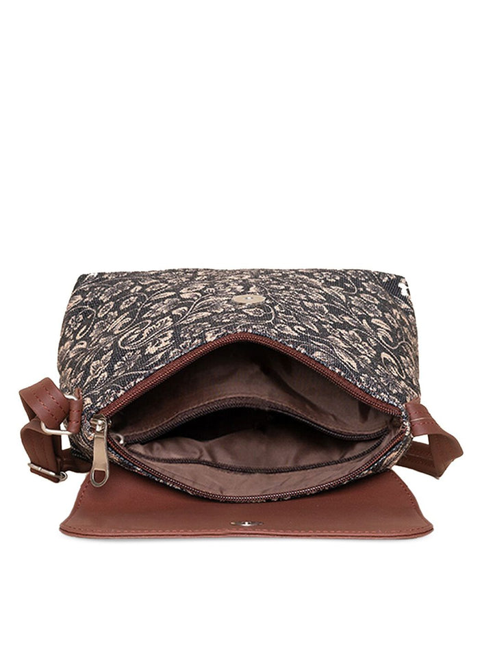 ZOUK Floral Printed Structured Sling Bag