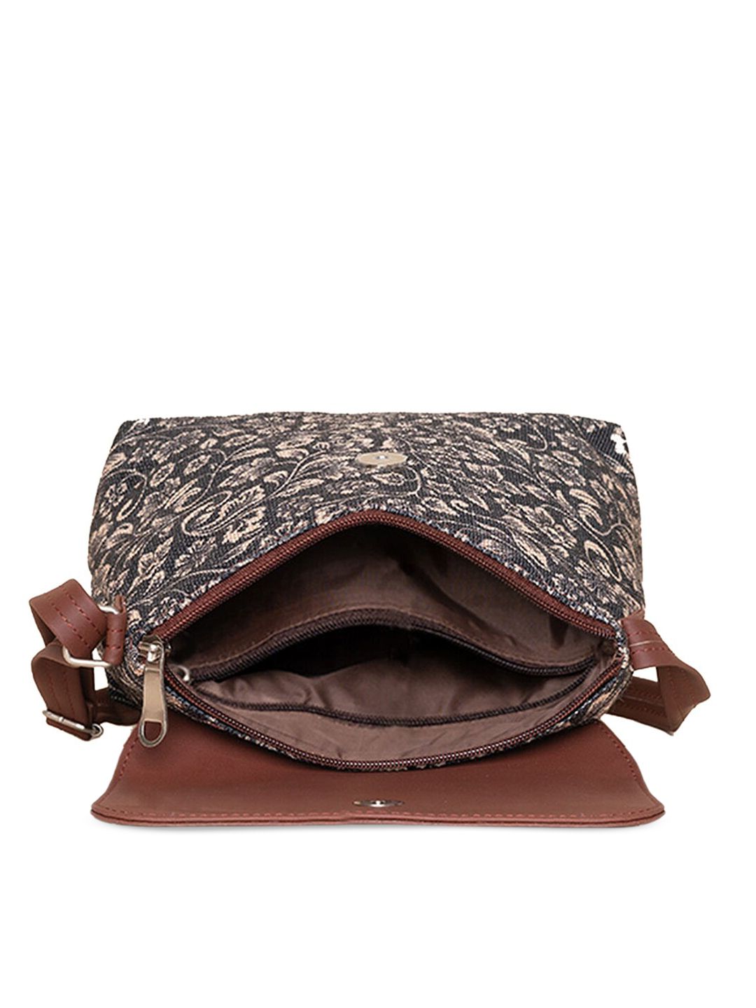 ZOUK Floral Printed Structured Sling Bag