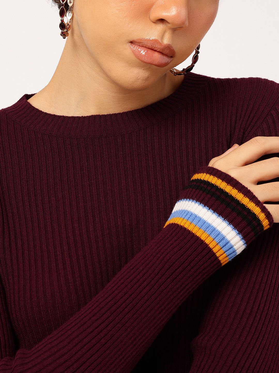 DressBerry Pure Acrylic Ribbed Pullover