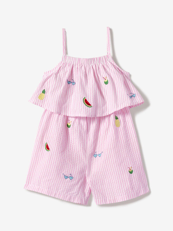 Nauti Nati Girls Striped Pure Cotton Playsuit