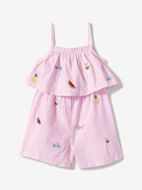 Nauti Nati Girls Striped Pure Cotton Playsuit