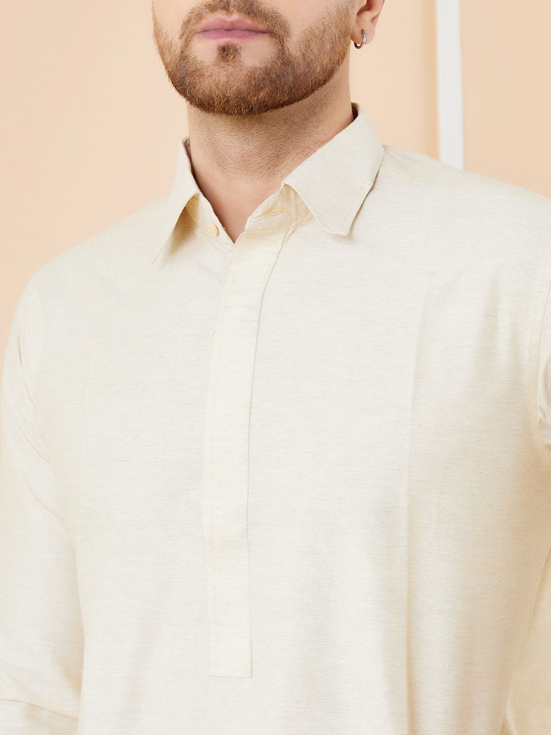 See Designs Regular Long Sleeves Shirt Collar Pure Cotton Kurta with Pyjamas